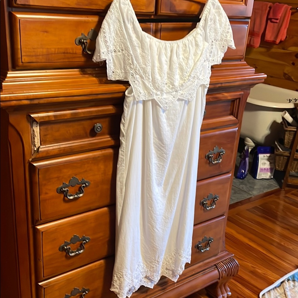 Tantrums White Ruffled Tiered Maxi Dress